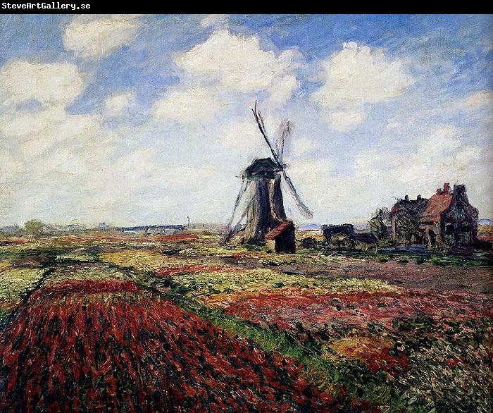 Claude Monet Tulip Fields With The Rijnsburg Windmill